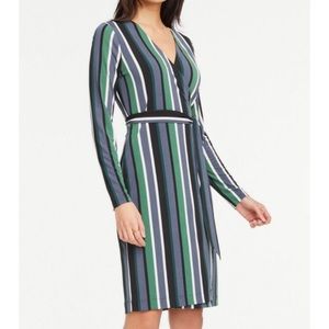 Ann Taylor Factory Striped Wrap Dress NWT Size M